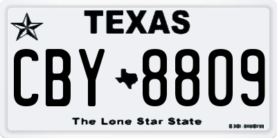 TX license plate CBY8809