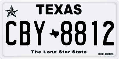 TX license plate CBY8812