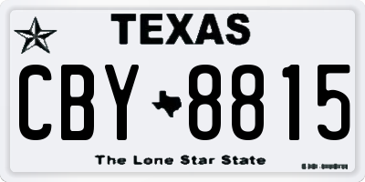 TX license plate CBY8815
