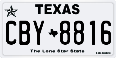 TX license plate CBY8816