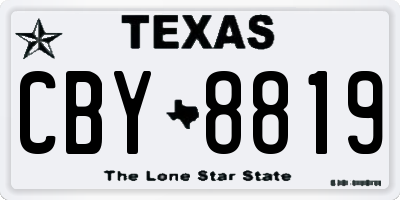TX license plate CBY8819