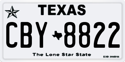 TX license plate CBY8822