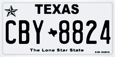 TX license plate CBY8824