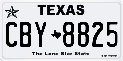TX license plate CBY8825