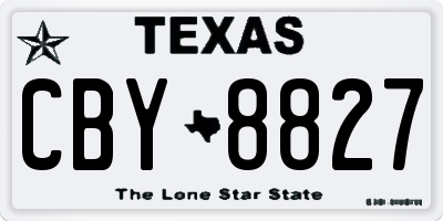TX license plate CBY8827