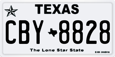 TX license plate CBY8828
