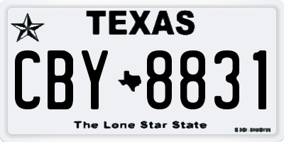 TX license plate CBY8831