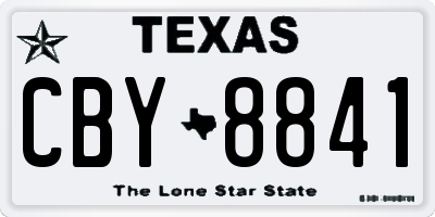 TX license plate CBY8841