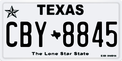 TX license plate CBY8845