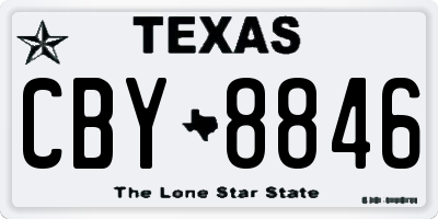 TX license plate CBY8846