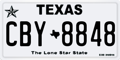 TX license plate CBY8848