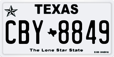 TX license plate CBY8849