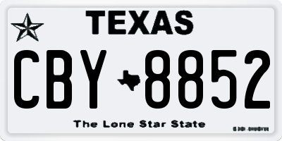 TX license plate CBY8852