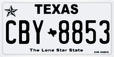 TX license plate CBY8853