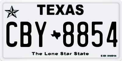 TX license plate CBY8854