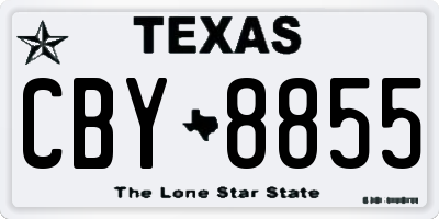 TX license plate CBY8855