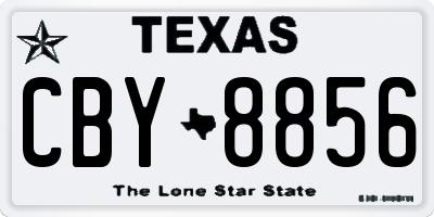 TX license plate CBY8856