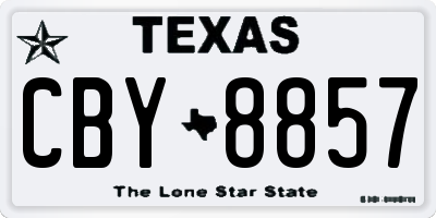 TX license plate CBY8857