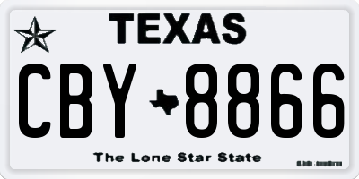 TX license plate CBY8866
