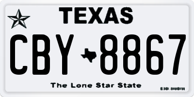 TX license plate CBY8867