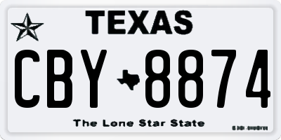 TX license plate CBY8874