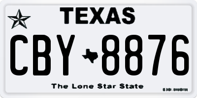 TX license plate CBY8876