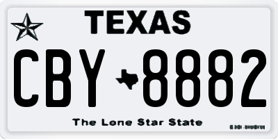 TX license plate CBY8882