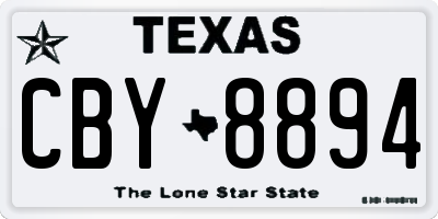 TX license plate CBY8894