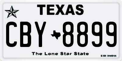 TX license plate CBY8899