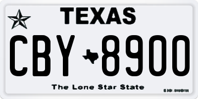TX license plate CBY8900
