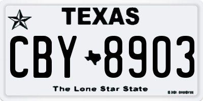 TX license plate CBY8903