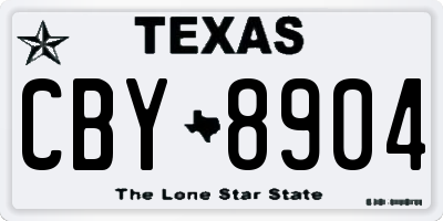TX license plate CBY8904