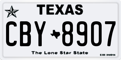 TX license plate CBY8907