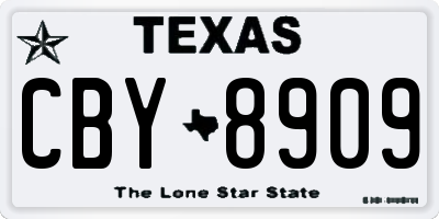 TX license plate CBY8909
