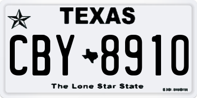 TX license plate CBY8910
