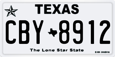 TX license plate CBY8912