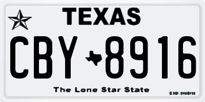TX license plate CBY8916