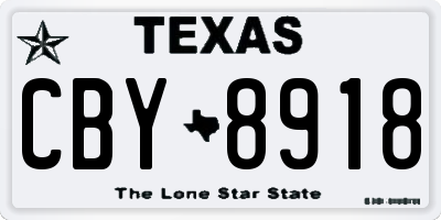 TX license plate CBY8918