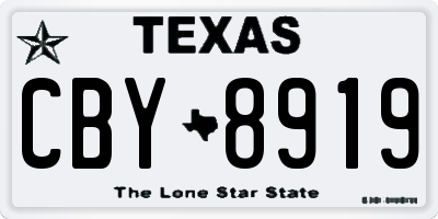 TX license plate CBY8919