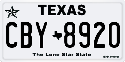 TX license plate CBY8920