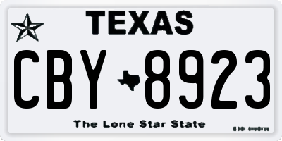 TX license plate CBY8923