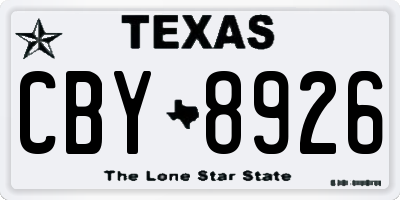 TX license plate CBY8926