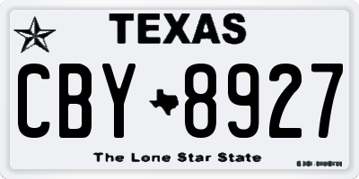 TX license plate CBY8927