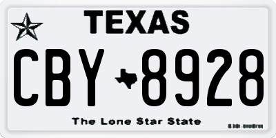 TX license plate CBY8928