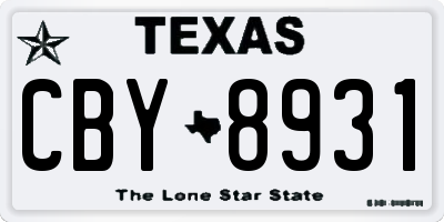 TX license plate CBY8931