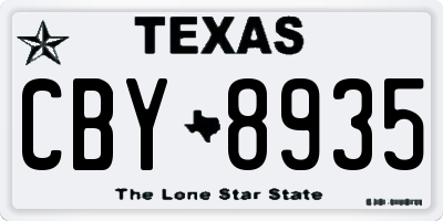 TX license plate CBY8935