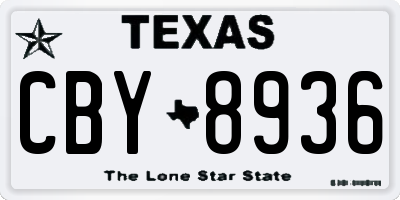 TX license plate CBY8936