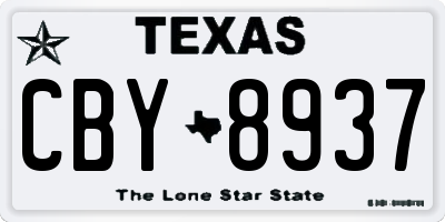 TX license plate CBY8937