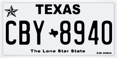 TX license plate CBY8940