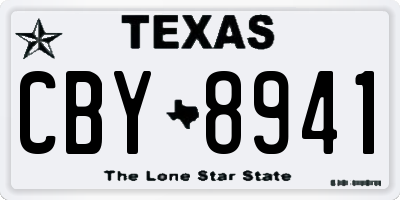 TX license plate CBY8941